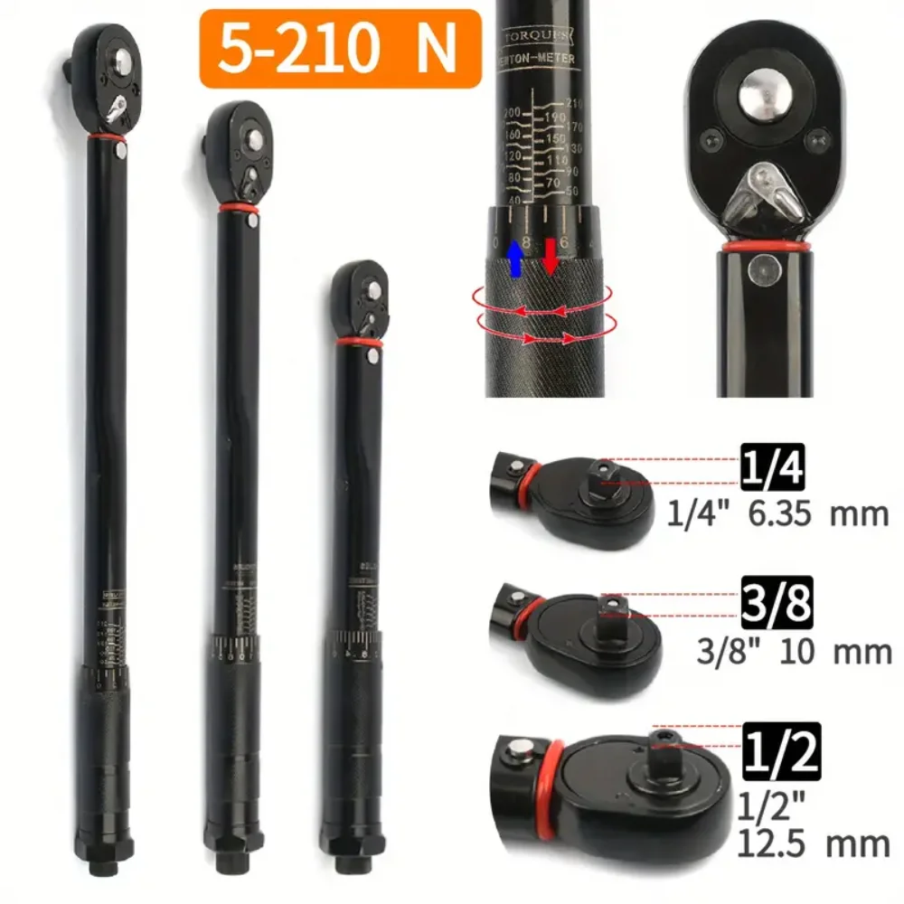 Description Picture 2 of itemTorque Wrench 1/4" 3/8" 1/2" Car Bicycle Repair Square Ratchet Spanner Dinamometric Key Adjustable Precise Preset Hand Tool