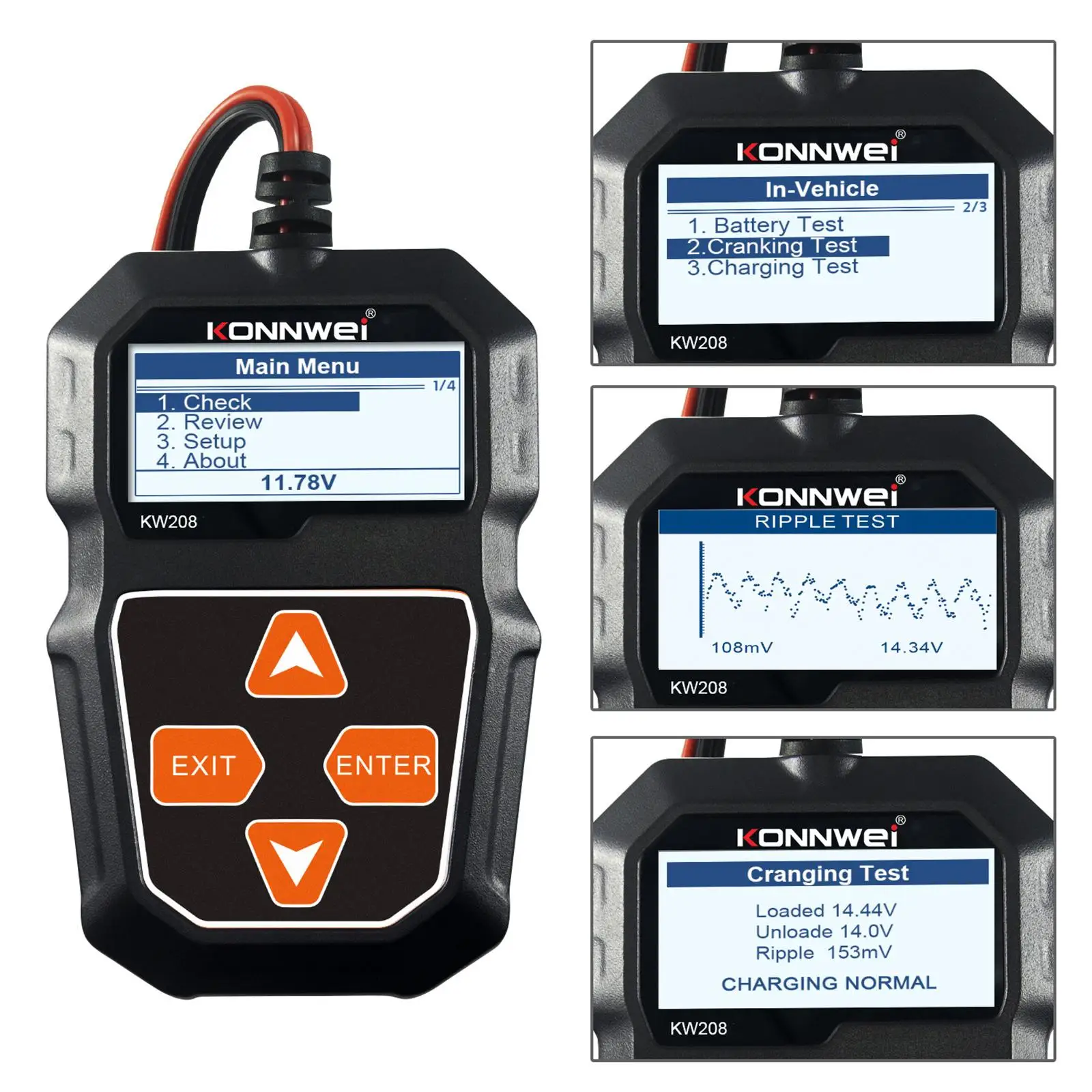 Car Battery CCA100~2000 12V Battery Analyzer for Motorcycle ATV SUV