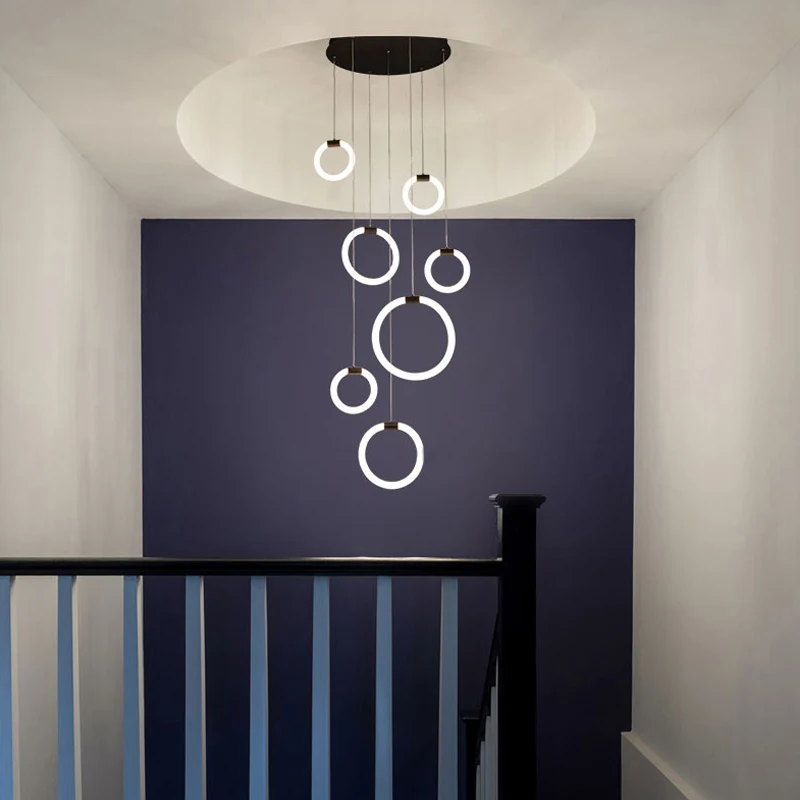 moderno designer circular led candelabro simples lampada 01