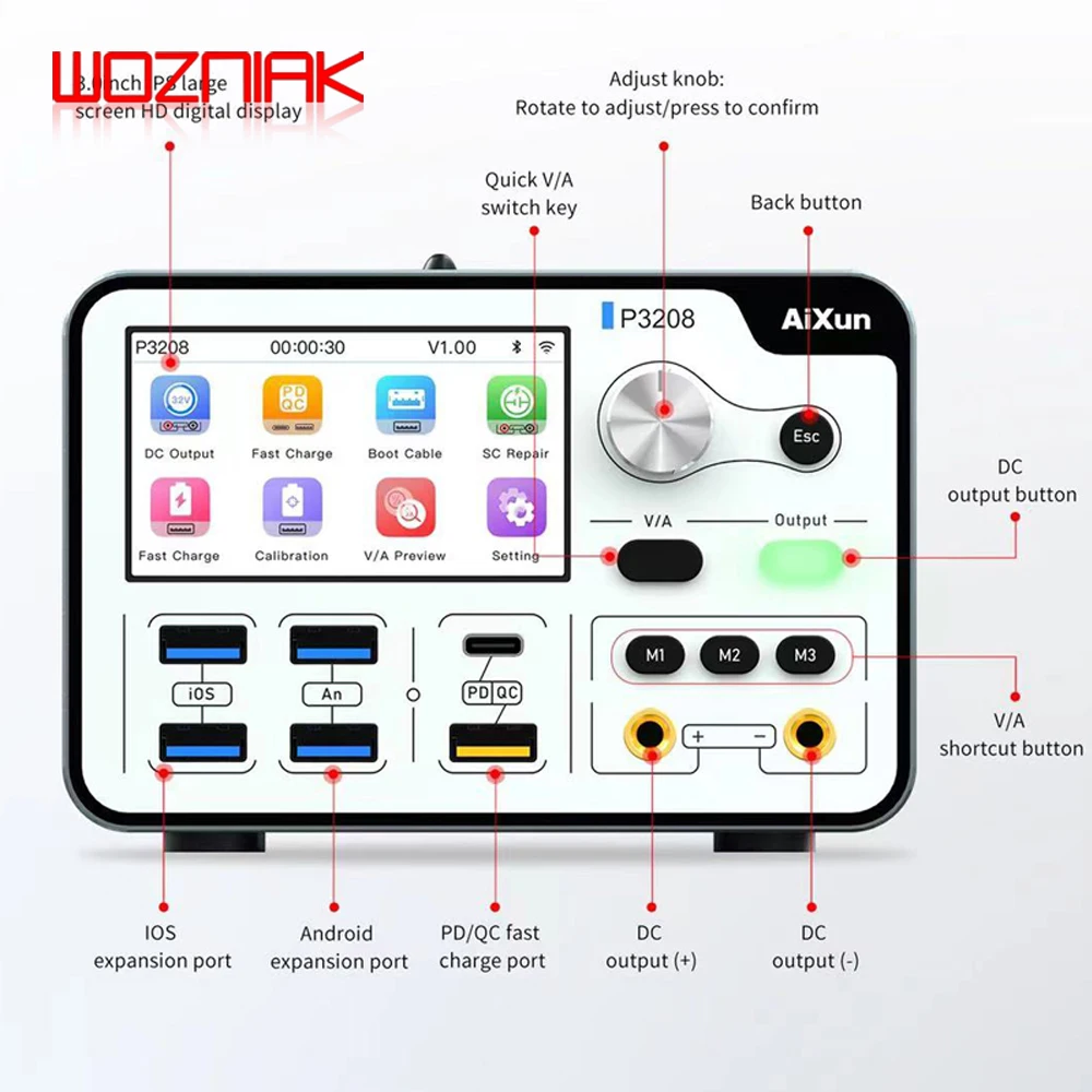 AiXun P3208 320W 32V/8A Portable Phone Repair Diagnostic Tool