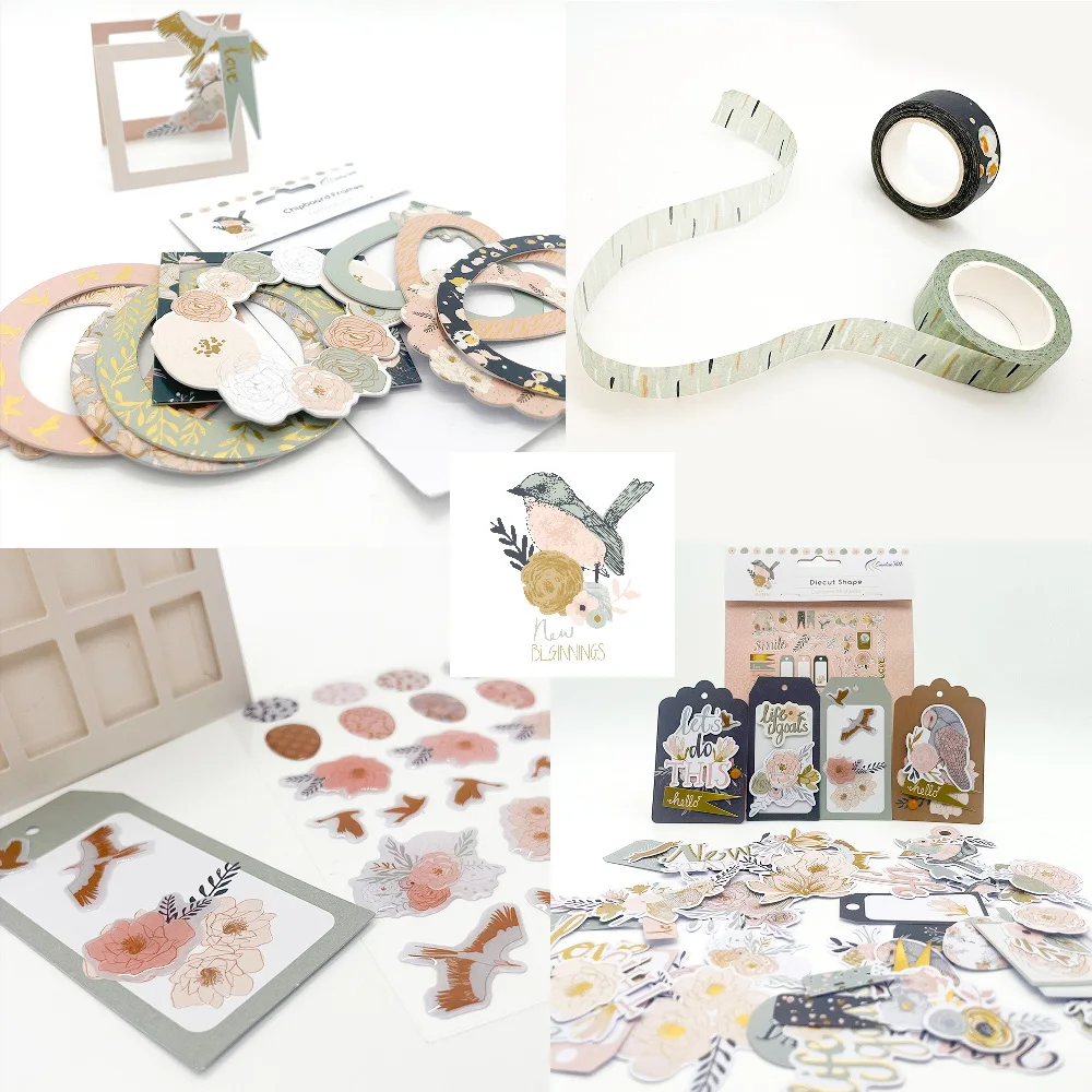 Creative Path 118-teiliges Set „Neuer Anfang“ Scrapbooking-Stanzformen Goldfolie Vögel Blumen Journaling-Papier-Stanzformen Ephemera für Bastelarbeiten – Detail 14