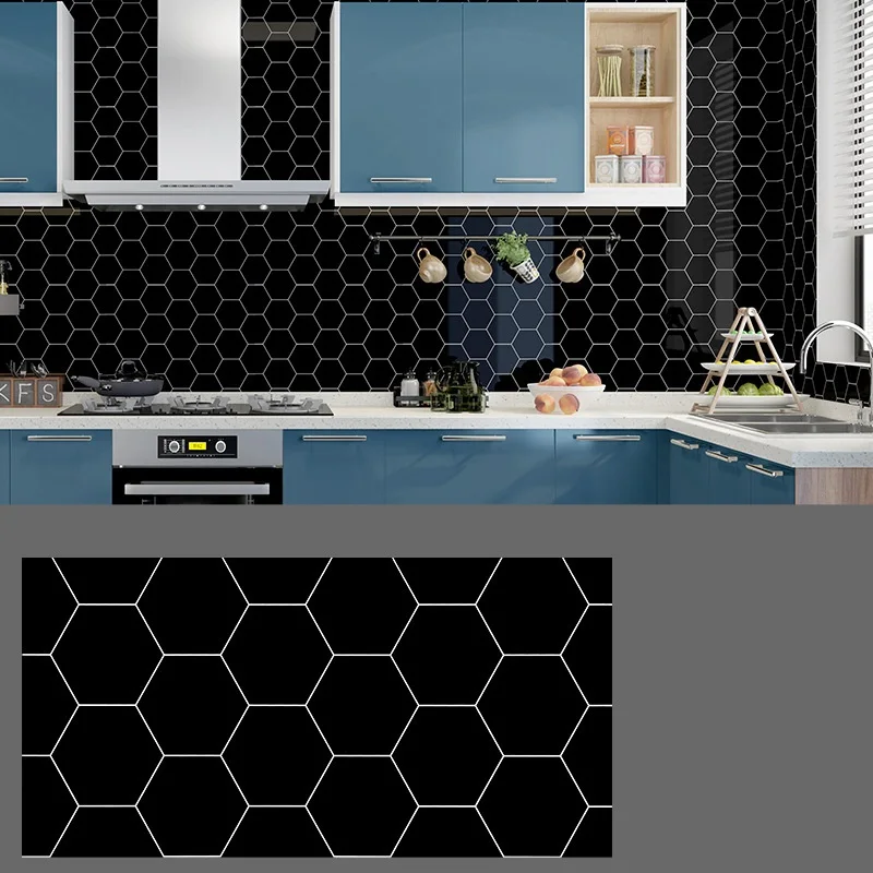 thumbnail image 1 of Pegatinas de pared de imitación de azulejos, papel tapiz autoadhesivo resistente a la humedad, impermeable, decoración de vinilo de mármol, pegatinas para renovación de baños, 1 of 5