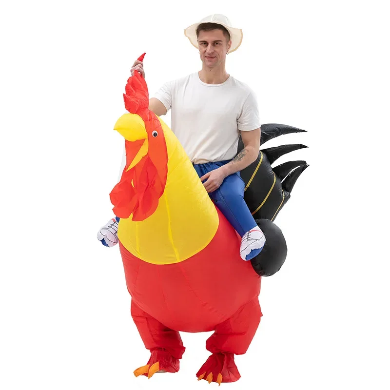 Large Inflatable cock chicken Cartoon character Mascot Costume Advertising Ceremony Adult Fancy Dress Party Animal carnival prop 3