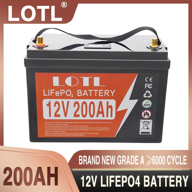 12V 200AH 100Ah LiFePo4 Battery Built-in BMS Lithium Iron Phosphate Cell  6000 Cycles For RV Campers Golf Cart Solar With Charger - AliExpress