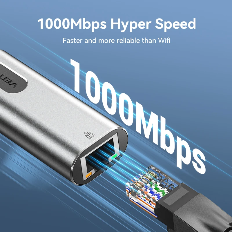 Vention USB 이더넷 어댑터 USB 3.0 네트워크 카드-RJ45 속도 1000M Lan 어댑터-Windows Mac Xaiomi 이더넷 USB 어댑터