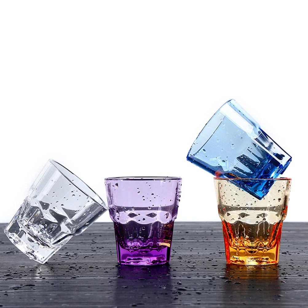 4 Pcs Acrylic Cup Mug Coffee Whiskey Cups Reusable