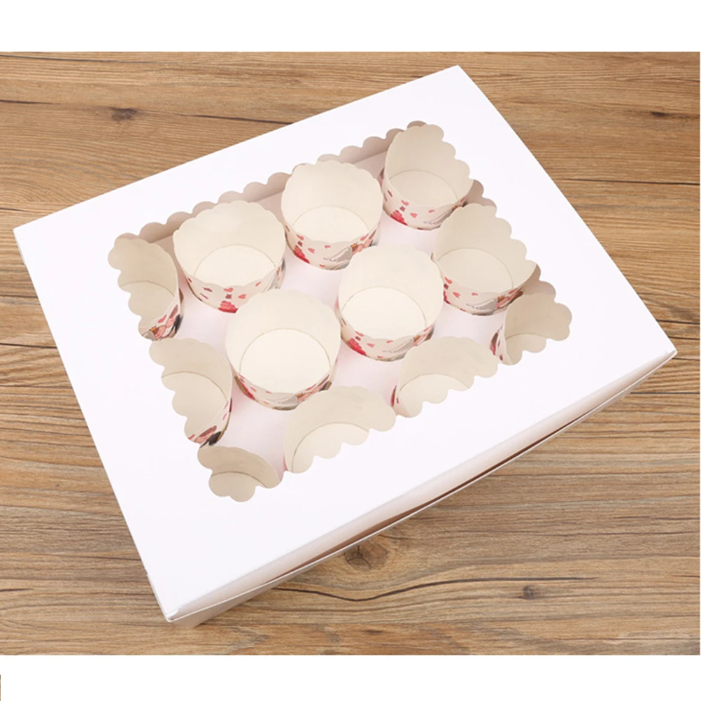 5 Contenitori Porta Muffin Da 12 Cavità Con Finestra Trasparente – Scatole In Cartone Per Cupcake, Ideali Per Festa E Picnic, Colore Bianco
