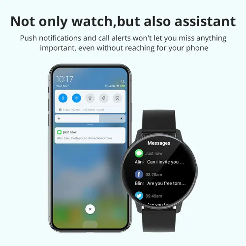 COLMI 남녀공용 스마트워치, AMOLED 스크린, 100 스포츠 모드, 7 일 배터리 수명, 상시 디스플레이 스마트 워치, 1.43 인치, I31 5
