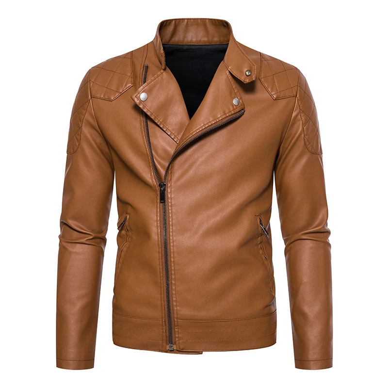

Spring Autumn Leather Coat Cool Luxury Short Black Soft Light Leather Jacket Men Zipper Casual Mens Jackets Fashion Pu Coats