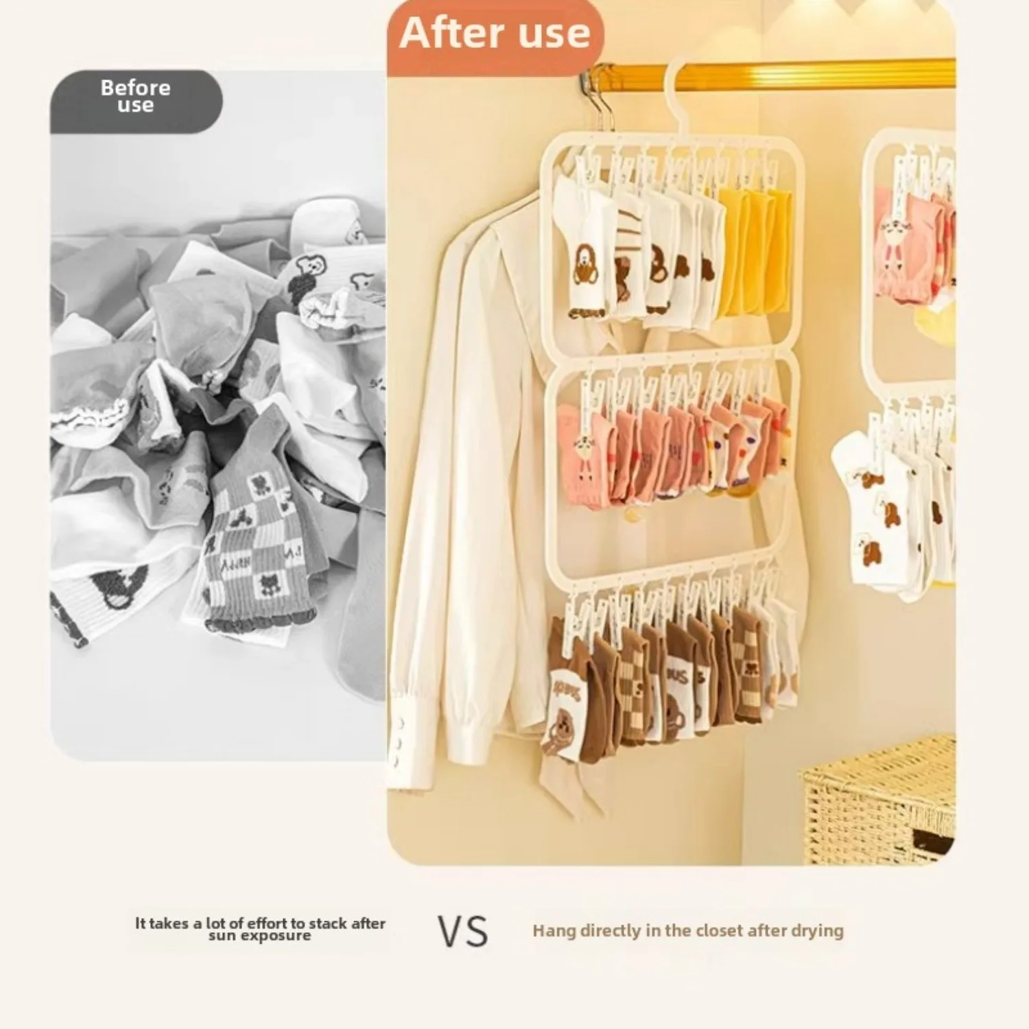 Multifunctional Detachable Drying Rack Multi-clip Sock Drying Rack Saves Space Clothes Drying Rack Suitable for Adults and Baby 4
