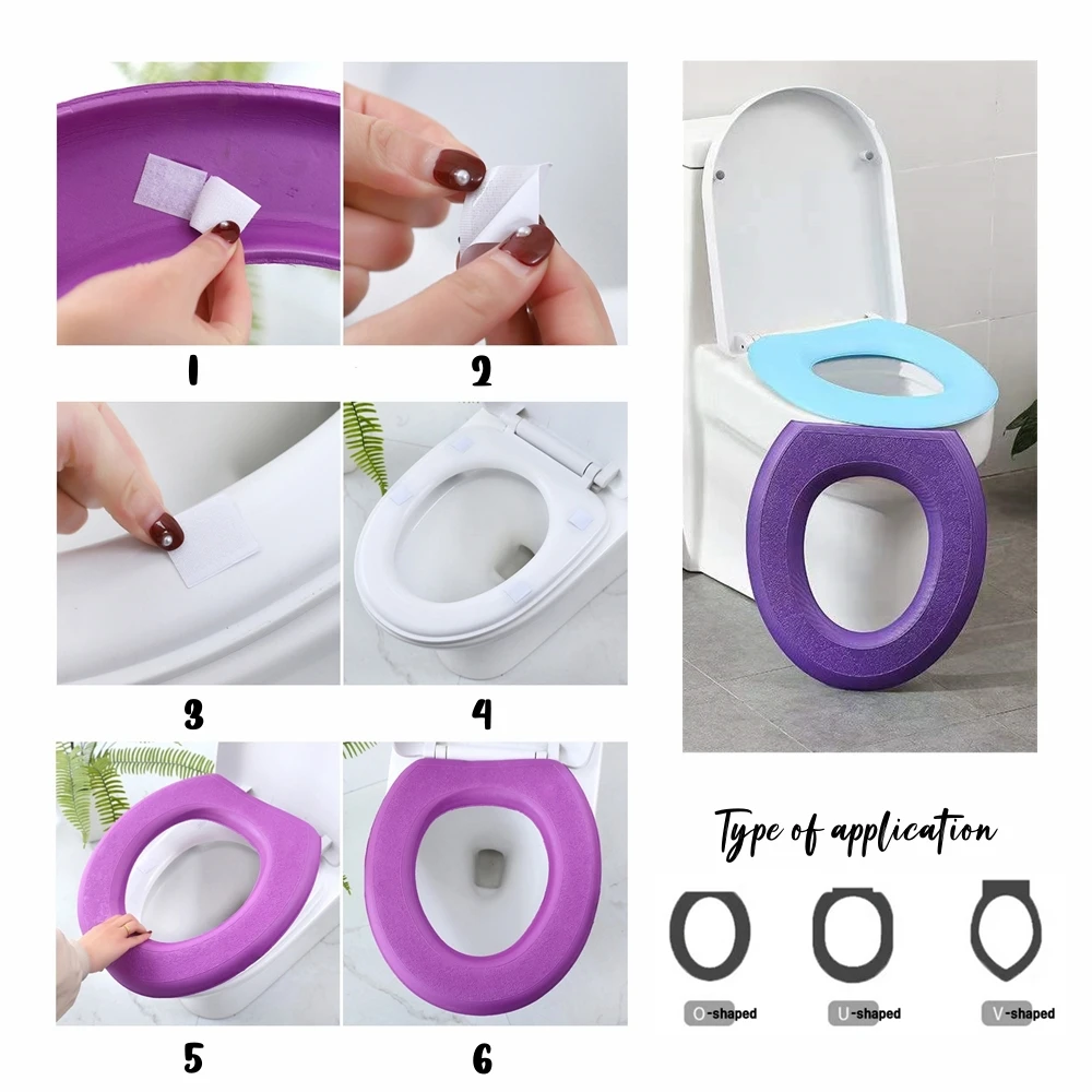 Waterproof Soft Washable Toilet Seat Cushion Mat Cover Accessories