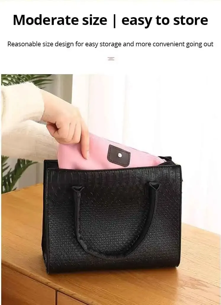 Description Picture 3 of item1pc Candy Colored Patch Detail Makeup Bag Waterproof Folding Dumpling Type Cosmetic Storage Wash Bag for Girls and Women