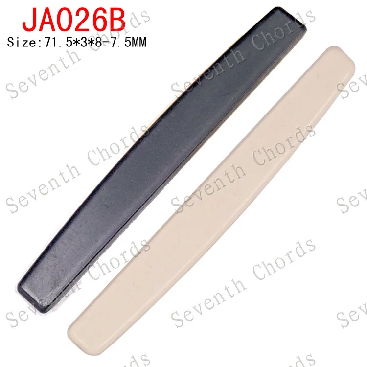 

2 Pcs 71.5*3*8-7.5MM Plastic Acoustic Guitar String Bridge Saddle - Black and Lvory-White for choose