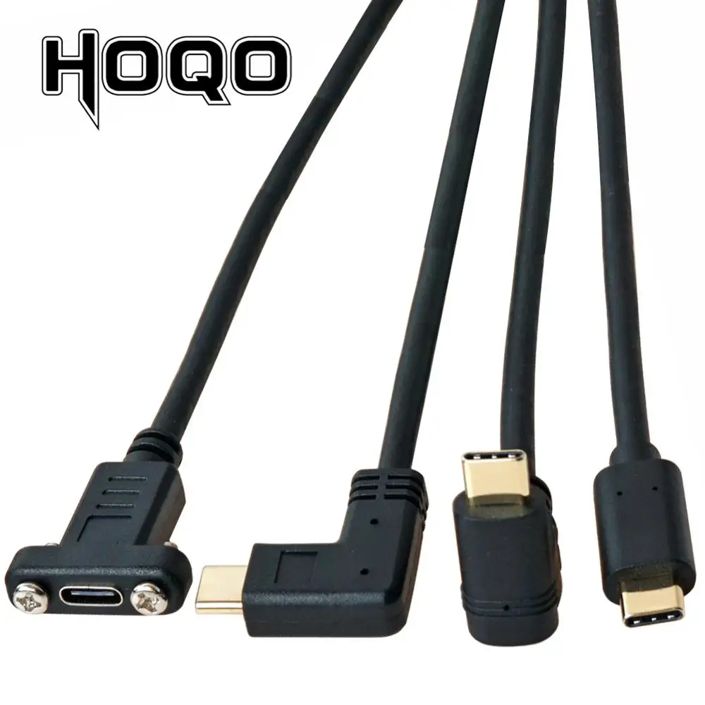 USB C Extension Cable Hoqo USB 3.1 Type c Panel Mount Screw female to Male extending Wire