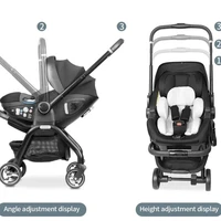 Panier de couchage multifonctionnel pour nouveau-né, siège de sécurité pour bébé, poussette pour bébé, poussette portable multifonction à quatre roues 3