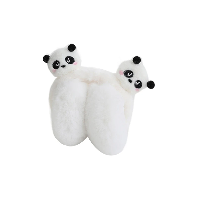 Scalda orecchie in peluche morbido e panda Le attività invernali all'aperto ti tengono caldo quando fa freddo per Halloween_voghion.com