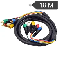 1.8m Gold 5 RCA PREMIUM  Component Video/Audio Cables 5rca To 5rca,male To Male Av Cable - Image 4