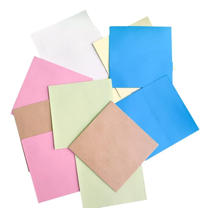 Square Candy Envelope colorful Tool Greeting Card for letters love stripe DIY Gift 10*10cm 100Piece