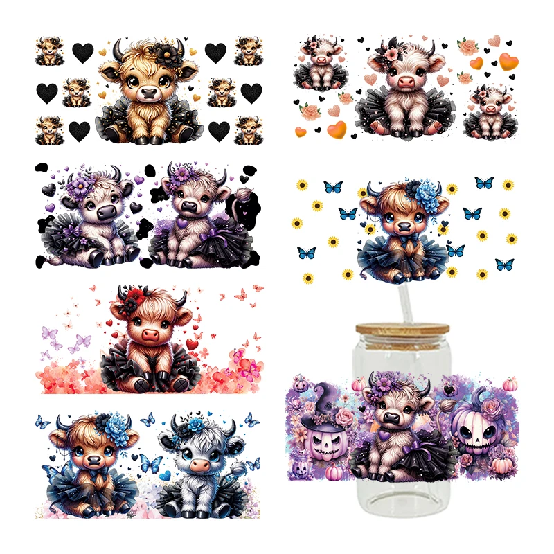 UV DTF Transfer Sticker Animal Dog for 16oz Libbey Glasses Wraps Bottles Cup Can DIY Waterproof Decals