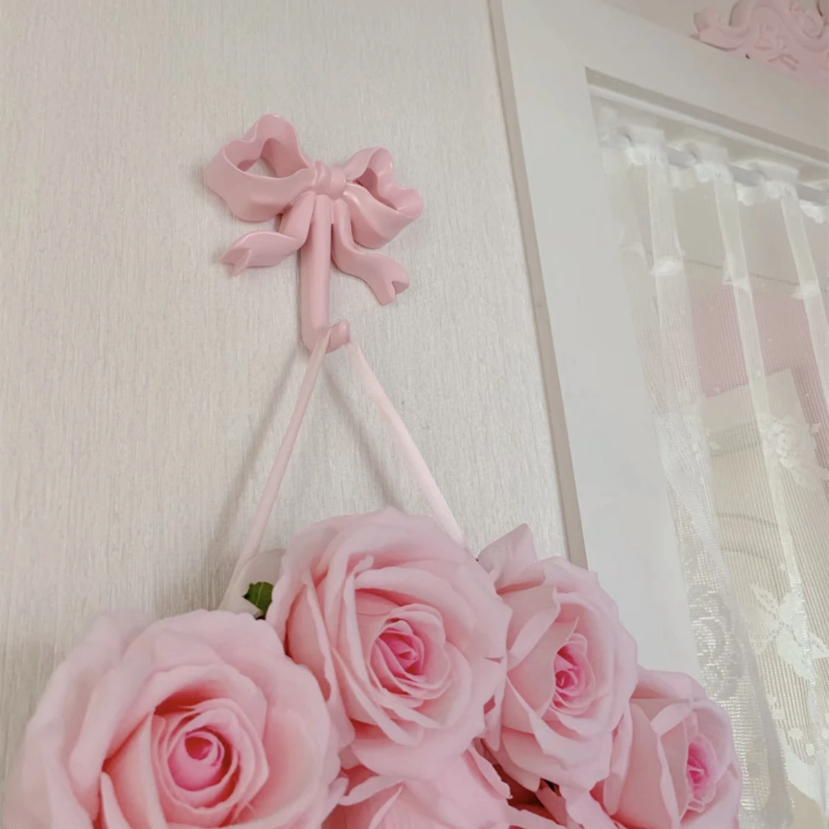 French Bow Clothes Hook Iron Door Porch Key Storage Hooks Home Living Room Decor Hooks Storage Appliances Wall Decoration 4