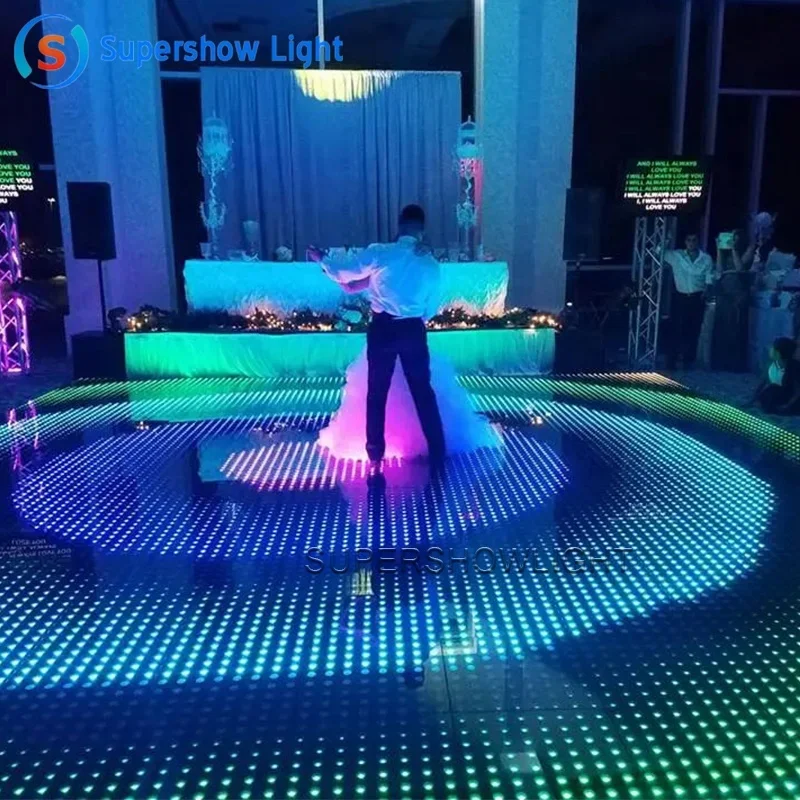Led Dance Floor Magnetic 64 Pixels Dot Digital Dj Tempered Portable Matrix Led 3d Light Up Pixel Dance Floor Magnetic Wedding