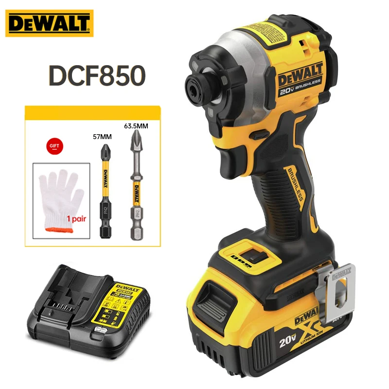 Dewalt 20V Trapano A Percussione A Batteria Dcf850N Cacciavite Elettrico Senza Spazzole Portatile Grandi Fori Di Perforazione Dinamometrici Per Viti E