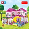 Friends City House Summer Holiday Villa Castle Building Blocks Sets Figures Swimming Pool DIY Toys for Kids Girls Christmas Gift