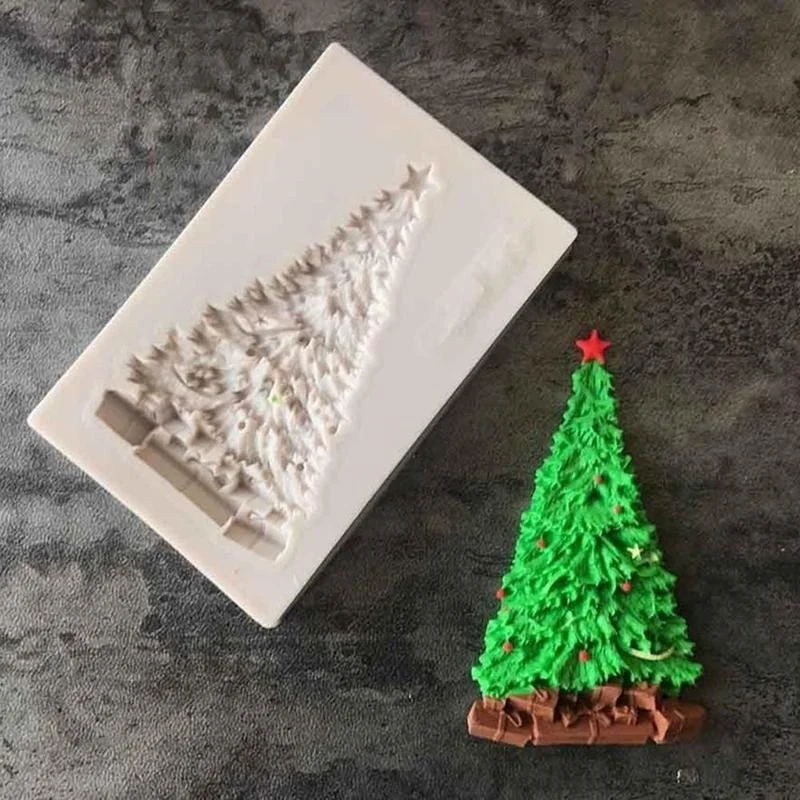 New Christmas Tree Shaped Silicone Mold Cake Decoration Fondant Biscuit Tool 3D Diy Baking Suitable Household Kitchen Tools