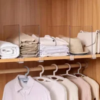 Wardrobe Layered Partition Transparent Acrylic Partition Split Storage Cabinet Erect Layered Shelf Plug-in Type #3968 1