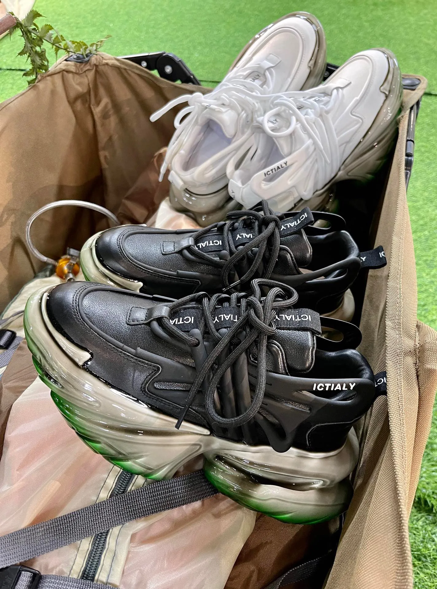 Scarpe da ginnastica con suola spessa in vera pelle Scarpe robuste