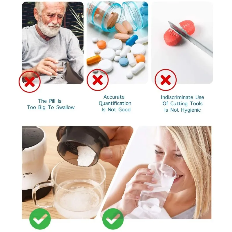 3 in 1 Ceramic Heart Pill Grinder Crusher Pulverize Pills Tablets Fine Powder with Pill Box Container pill grinder