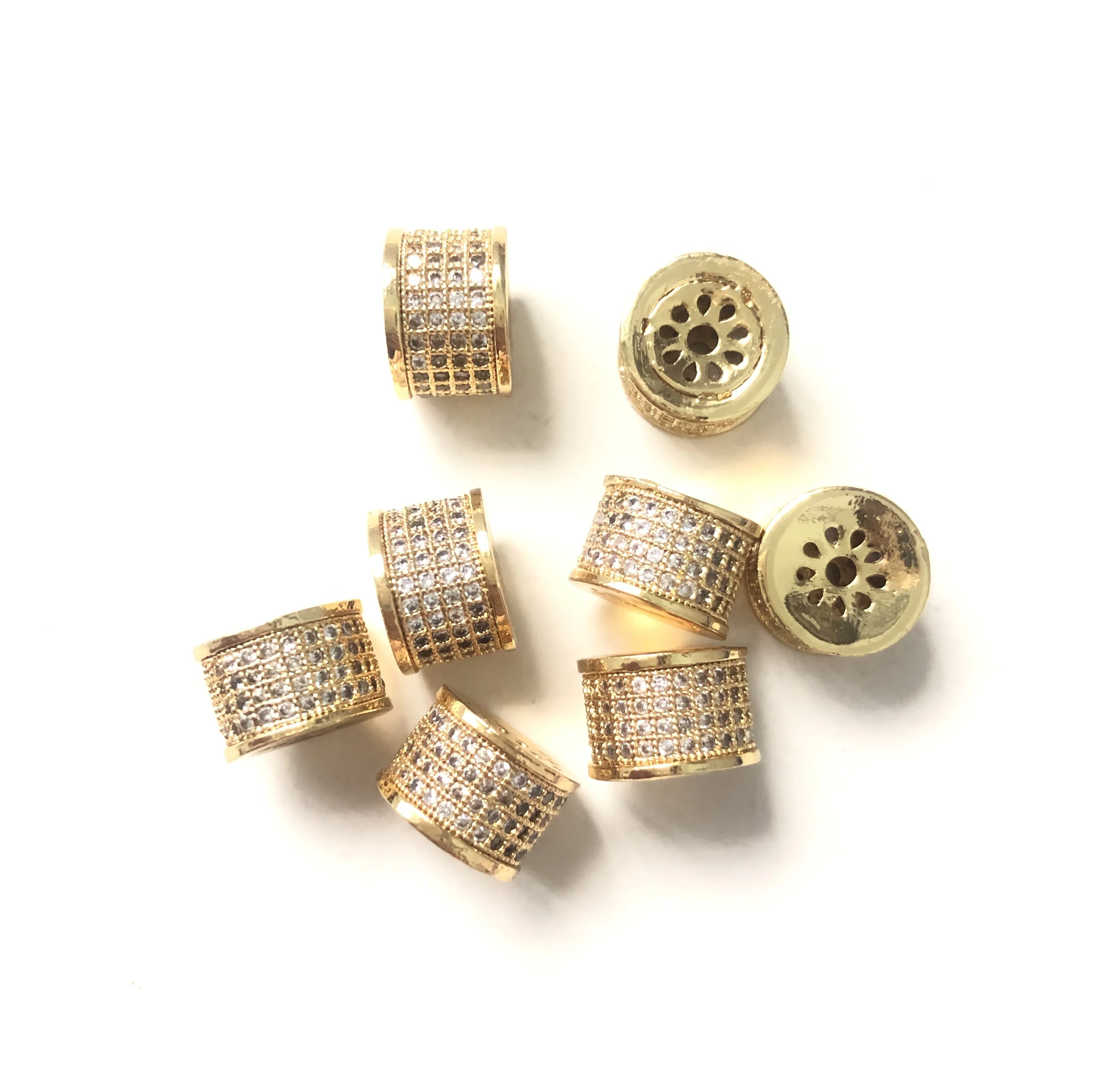 10pcs/lot Cylinder Wheels Spacers Beads for Women Bracelets Design Girl Necklaces Making Jewelry Craft DIY Accessories Wholesale