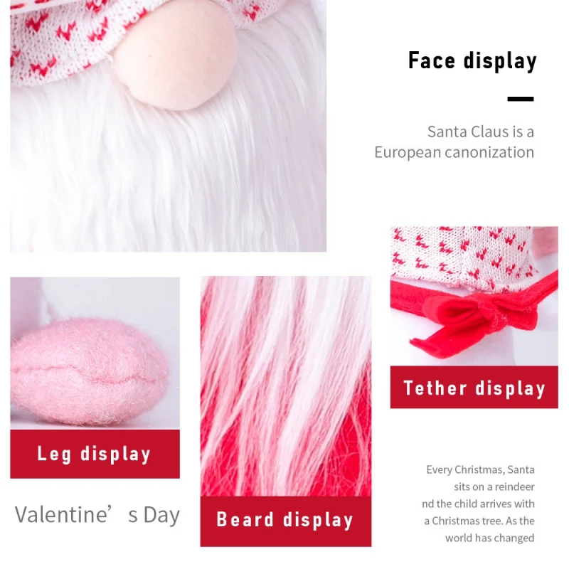 Valentines Day Faceless Gnome Plush Doll Envelope Love Heart Elf Doll Home Desktop Ornaments Wedding Party Figurines Decoration 5