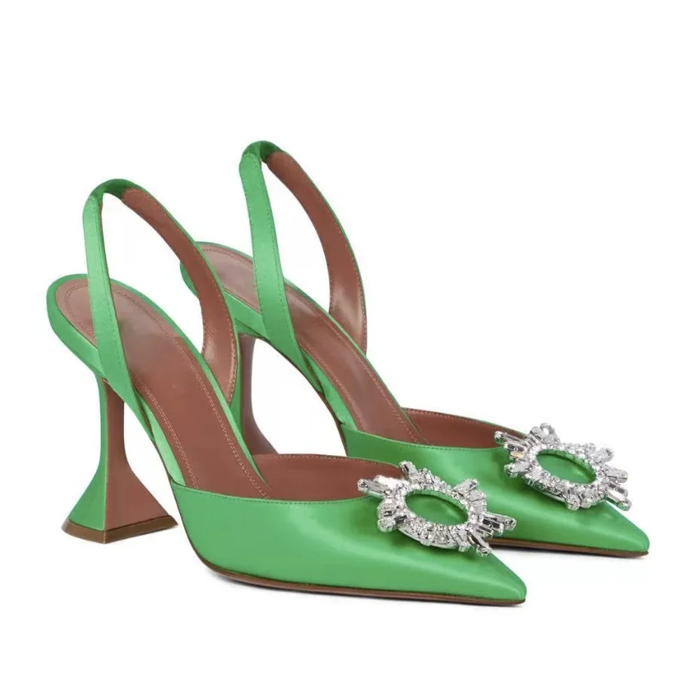 Women high heels platform high heels sandals ankle buckle sandals crystal buckle rhinestone pointed toe wedding shoes