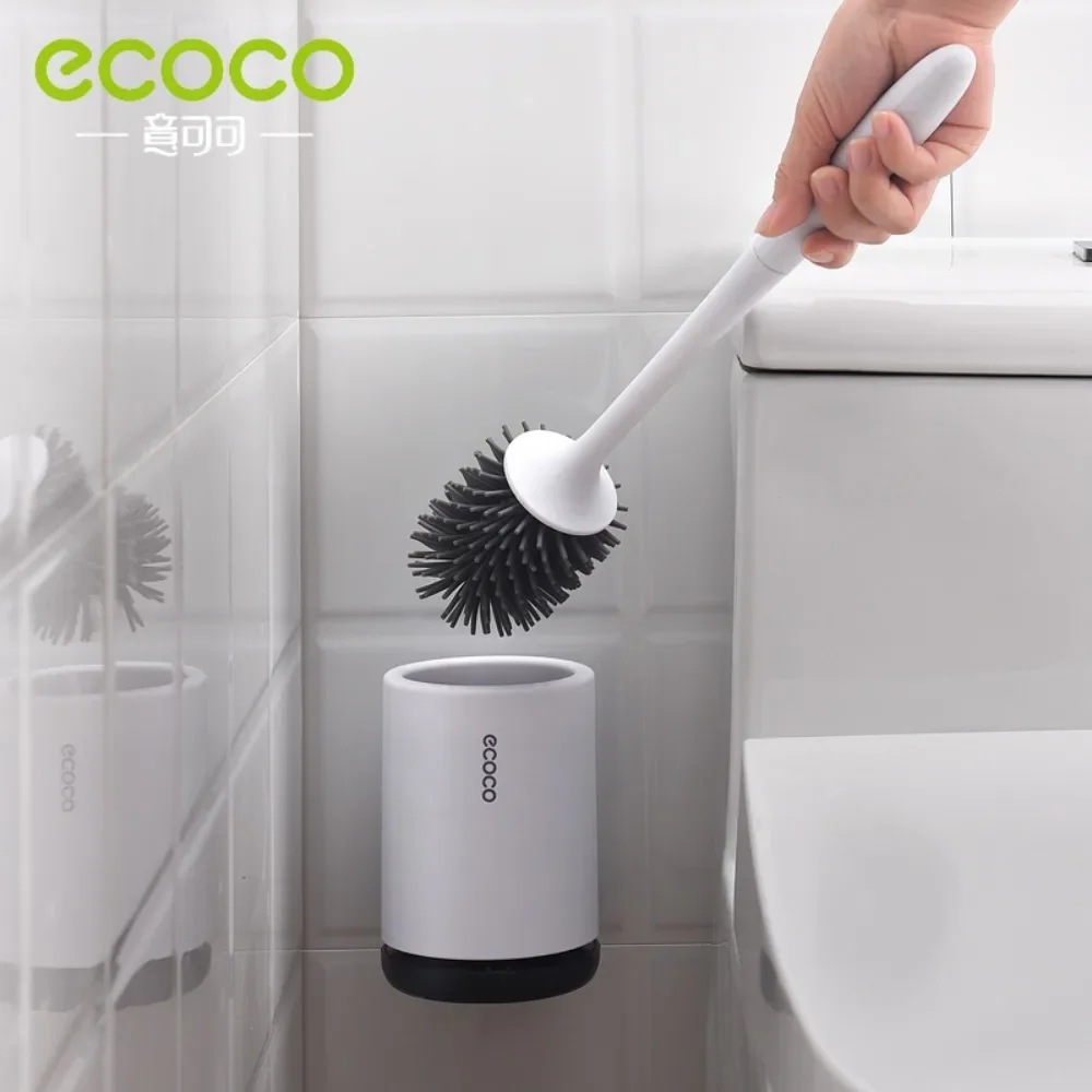 

ECOCO Toilet Brush and Holder Quick Drain Cleaning Brush Tools for Toilet Household WC Washroom Bathroom Accessories Sets