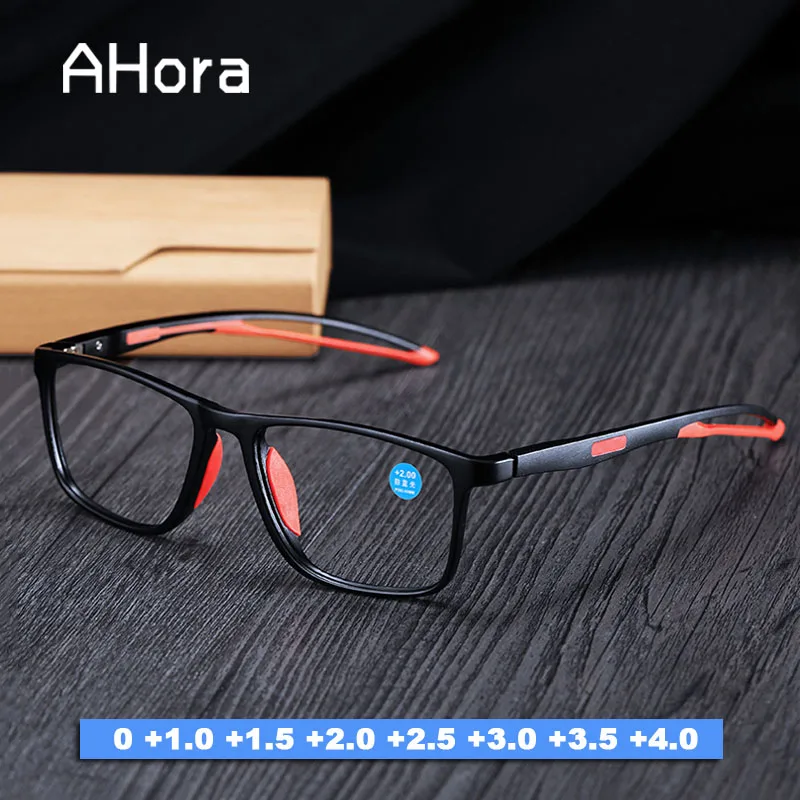 

Ahora 2023 New Anti Blue Light Sports Computer Reading Glasses For Men Women TR90 Presbyopia Hyperopia Eyeglasses Optical Frame
