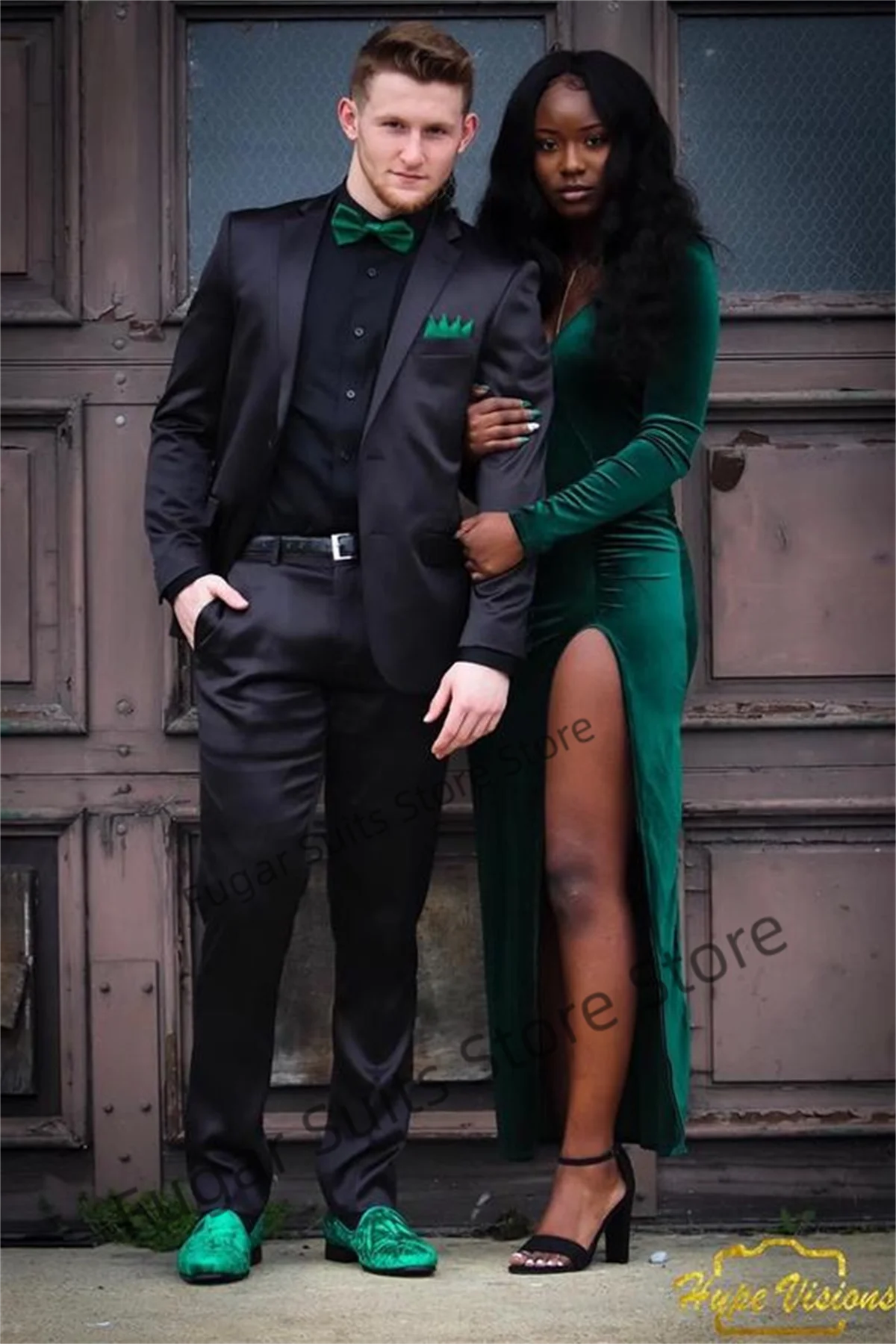 Fashion Black Wedding Men's Suits Slim Fit Notched Lapel Groom Formal Tuxedos 2Pieces Sets Business Male Blazer Trajes De Hombre