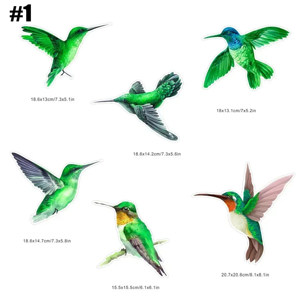 6Pc/Set Bird Anti-collision Warning Stickers Electrostatic Glass Film Bird Sticker PVC Film Window Home Glass Decorative