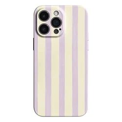 LALA Pastel Purple Stripe Glossy Phone Case for Reno6 Z 5G (FL - 418LF615F1)