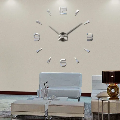 

Modern style living room DIY acrylic mirror effect quartz wall clock watch home decoration still life fashion sticks