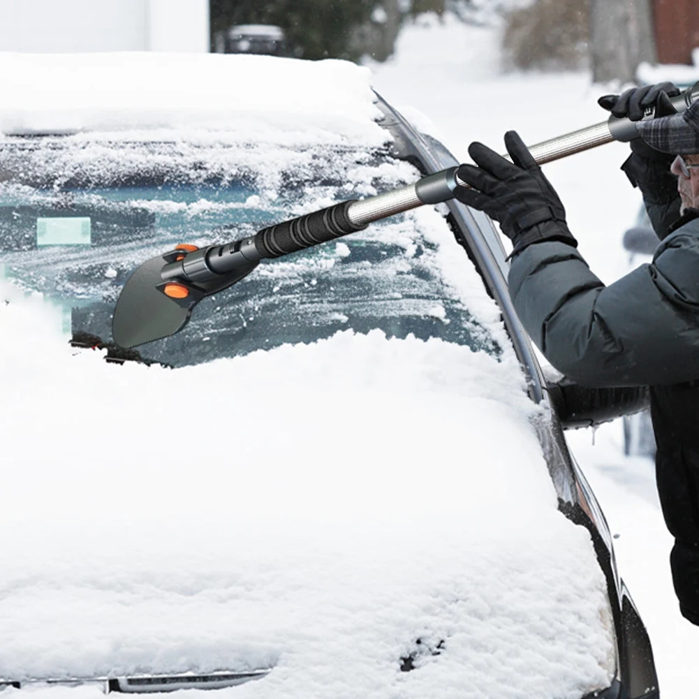 Extendable Snow Brush with Ice Scraper Car Snow Shovel Telescoping Ice Scraper Remover Winter Cleaning Tool for Cars & SUVs