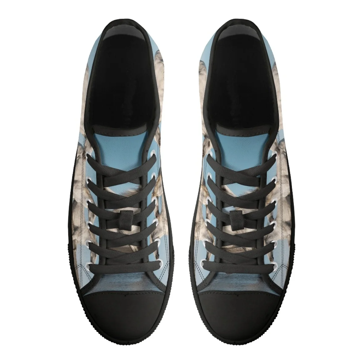 Student Low Top Canvas Shoes Fashion Classic Lace Up Casual Flat Shoes Running Horse Art Print Outdoor Sports Shoes For Women