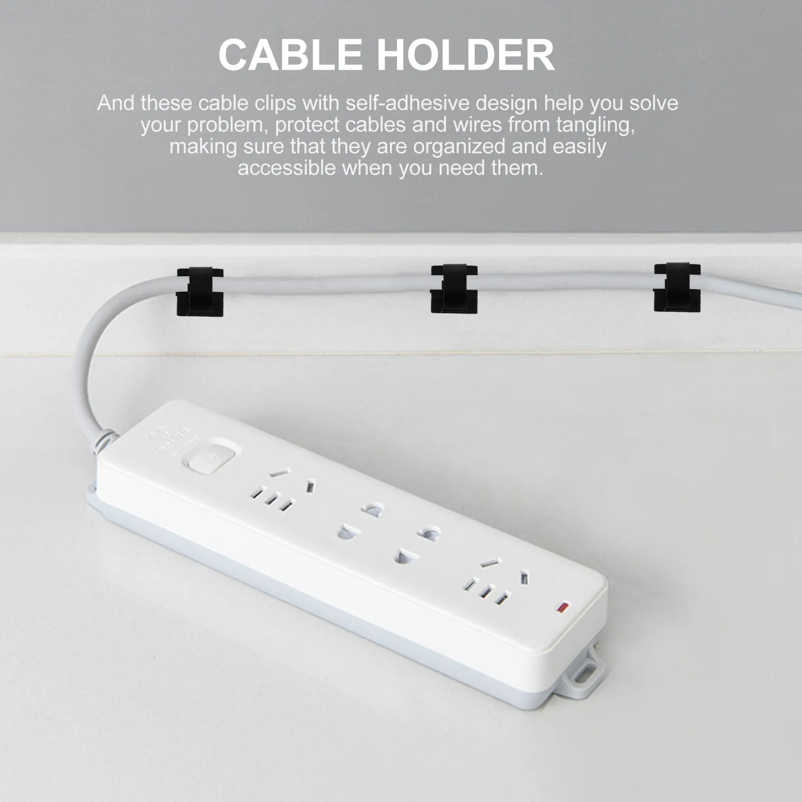 20Pcs 접착식 케이블 관리 클립 책상 벽면 와이어 정리용 소형 코드 정리기 헤드폰 충전기 홀더