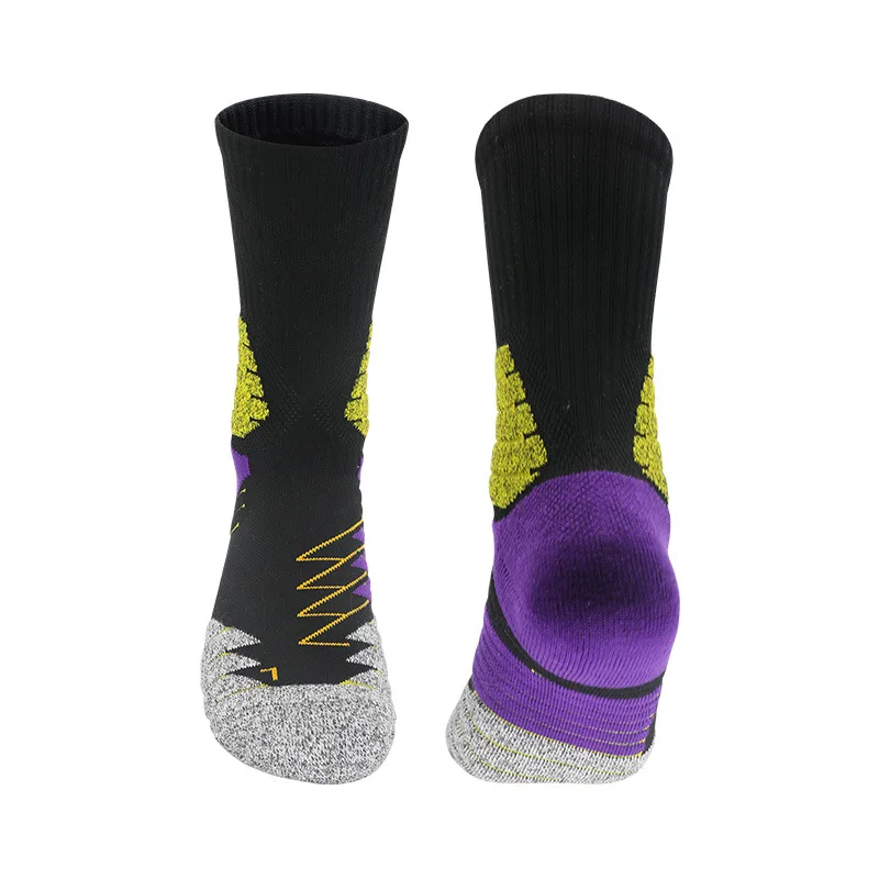 Cycling, basketball, non-slip sports socks, running cotton mid-tube, high-top professional thickened towel bottom socks