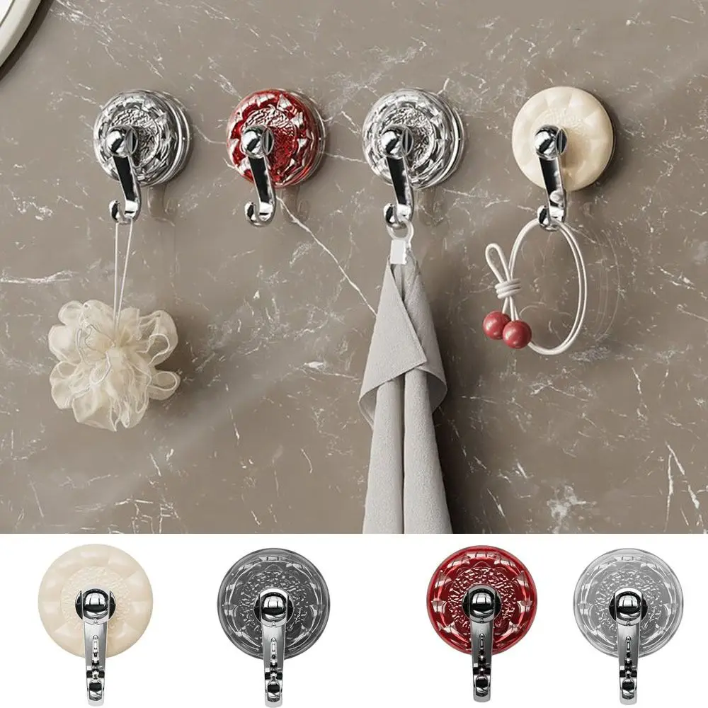 

Punch Free Vacuum Suction Cup Hooks Vintage Reusable Plastic Bath Sucker Hook Powerful Heavy Duty Wall Hook for Kitchen