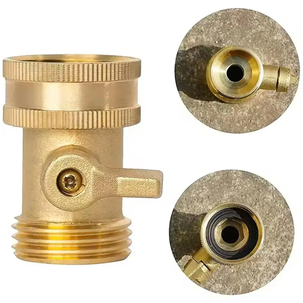3/4 Garden Hose Shutoff Valve Brass Water Hose Faucet Connector For Garden Watering Coupler Joint Connect Repair Shut