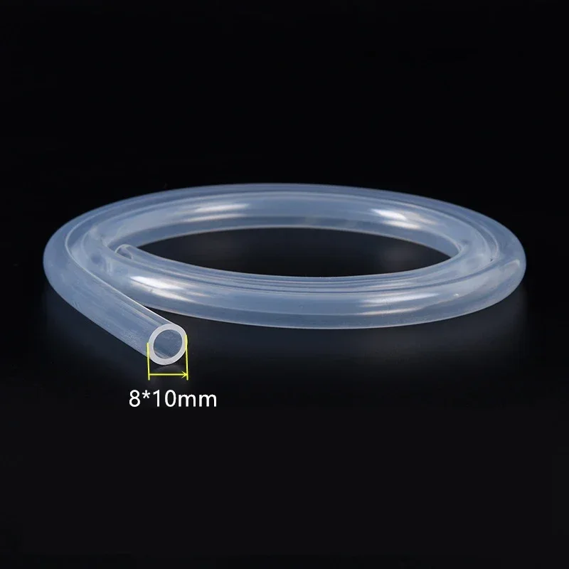 thumbnail image 1 of Manguera de goma de silicona transparente de grado alimenticio de 1 m, 3 m, 5 m, 4, 5, 6, 8, 10 y 12 mm de diámetro exterior, manguera flexible para leche, tubo de cerveza, gel de sílice, 1 of 5