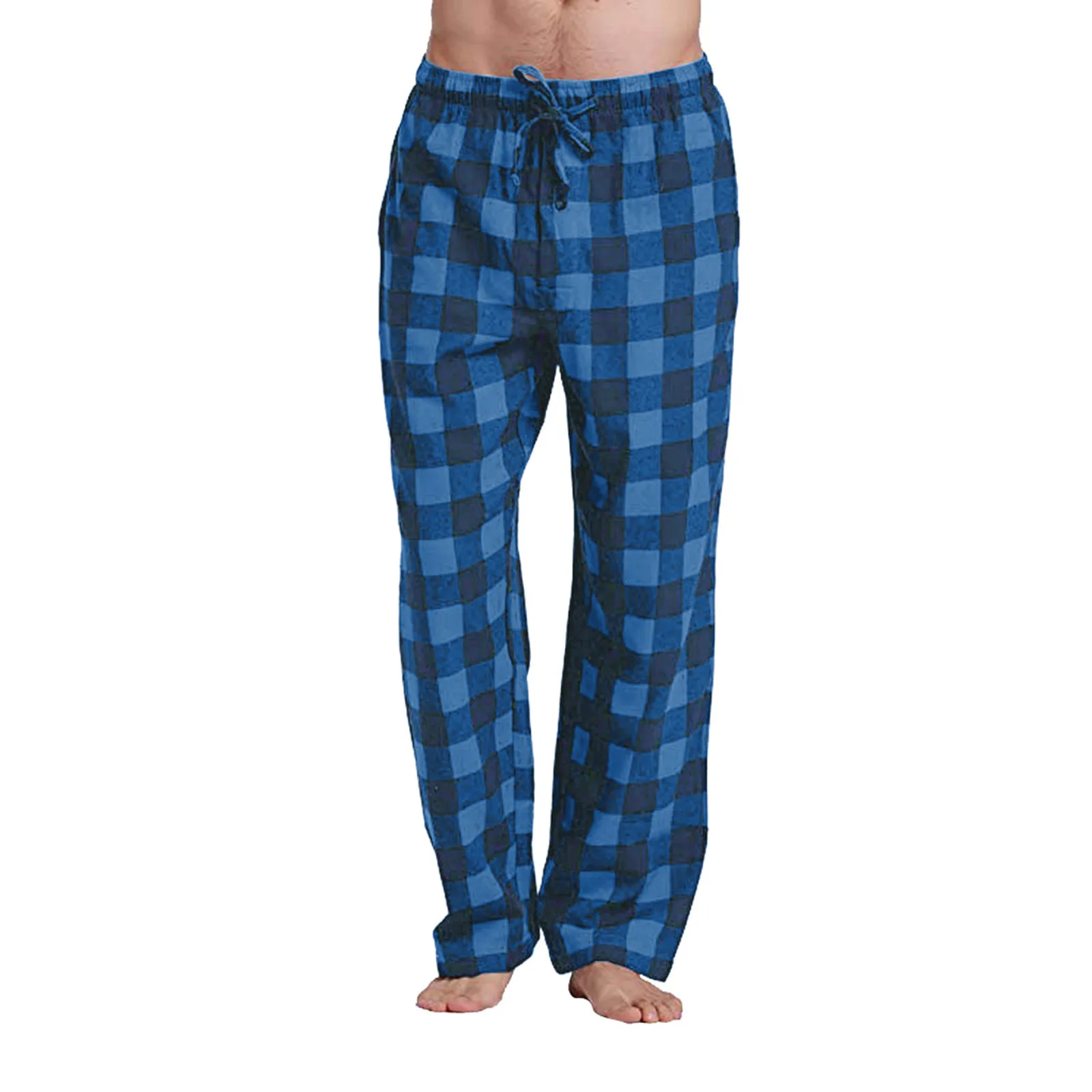 

Man Pants Plaid Pant Casual Homewear Baggy Joggers Straight Pajamas Luxury Trousers Y2k Summer Big-Size Sportswear Pantalones