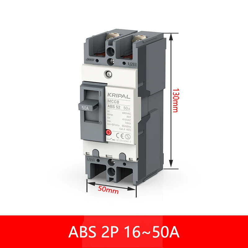 Circuit Breaker Kripal AC MCCB 63A 100A 125A 2P 3P Moulded Case Circuit Breaker Protector Safety Switch