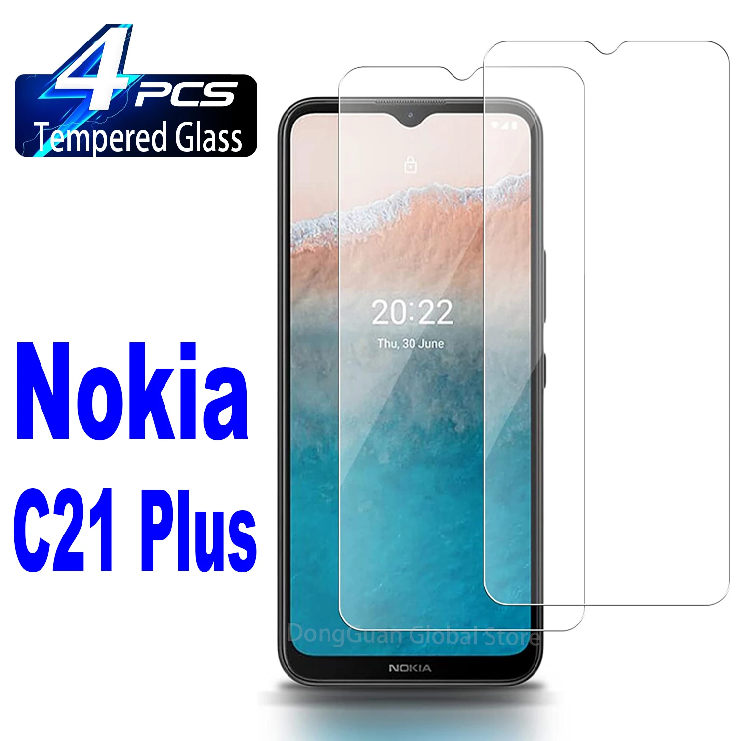 

2/4Pcs Tempered Glass For Nokia C21 Plus Screen Protector Glass Film